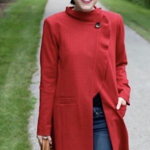 CAbi Celebration Red Jacket Houndstooth size small